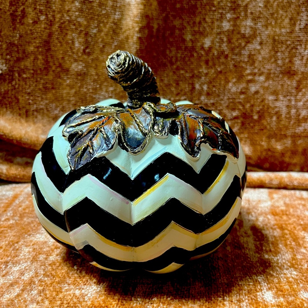MacKenzie Childs Chevron Pattern Pumpkin Decor
